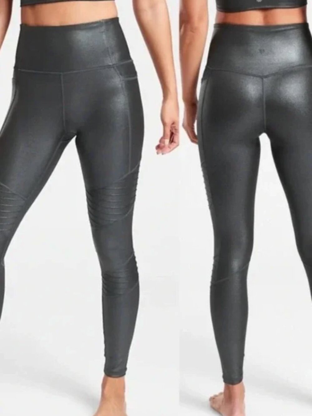 Athleta Grey Inclination Shimmer Moto Tight NWT women’s medium